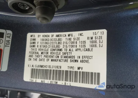 2014 Honda Cr-V Lx from USA, damaged, VIN 5J6RM3H31EL010628